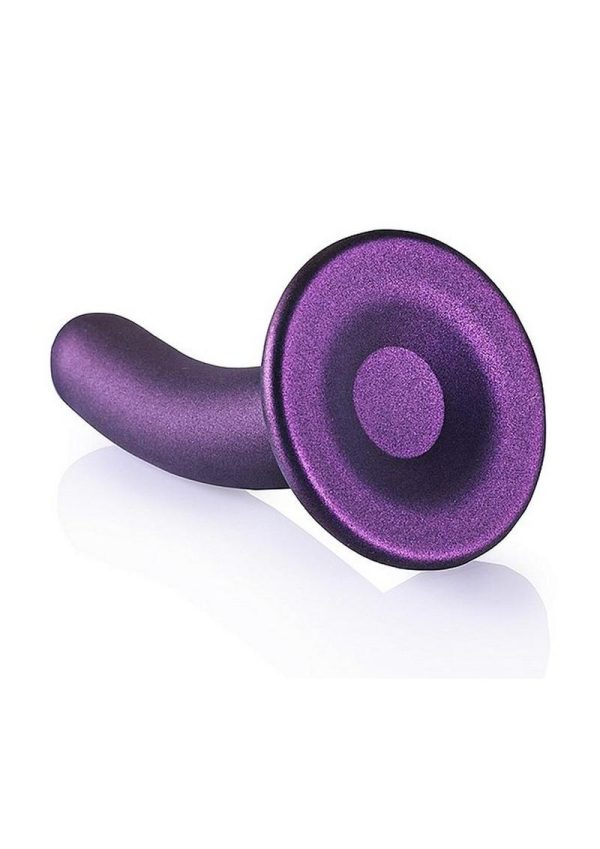 Ouch! Smooth G-Spot Silicone Dildo 5in - Metallic Purple
