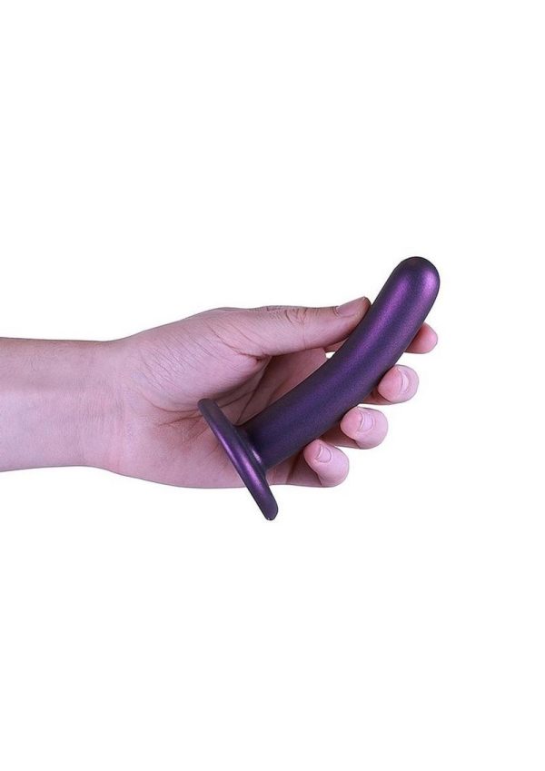 Ouch! Smooth G-Spot Silicone Dildo 5in - Metallic Purple