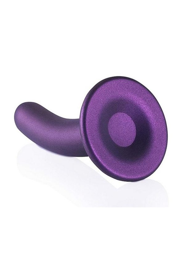 Ouch! Smooth G-Spot Silicone Dildo 6in - Metallic Purple