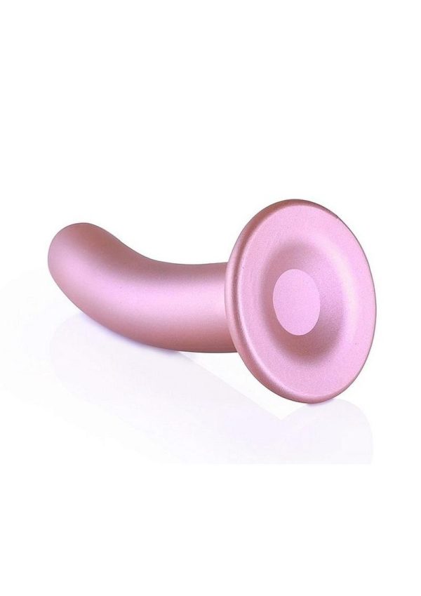 Ouch! Smooth G-Spot Silicone Dildo 6in - Metallic Rose Gold