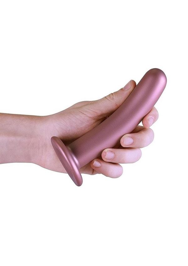 Ouch! Smooth G-Spot Silicone Dildo 6in - Metallic Rose Gold