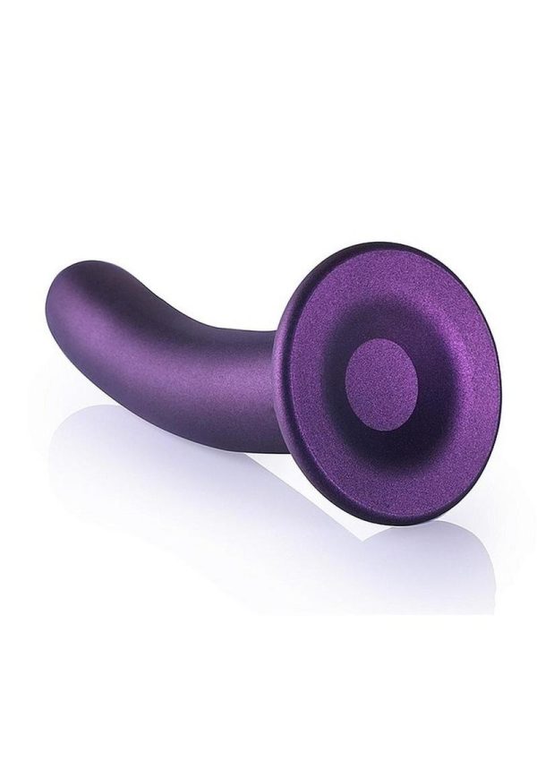 Ouch! Smooth G-Spot Silicone Dildo 7in - Metallic Purple