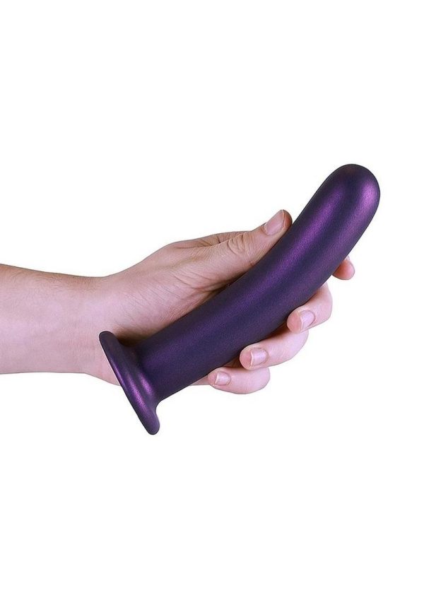 Ouch! Smooth G-Spot Silicone Dildo 7in - Metallic Purple