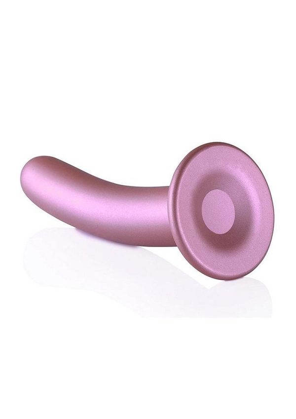 Ouch! Smooth G-Spot Silicone Dildo 7in - Metallic Rose Gold