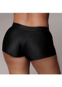 Ouch! Vibrating Strap-On Boxer with Rechargeable Bullet - XL/2XL - Black