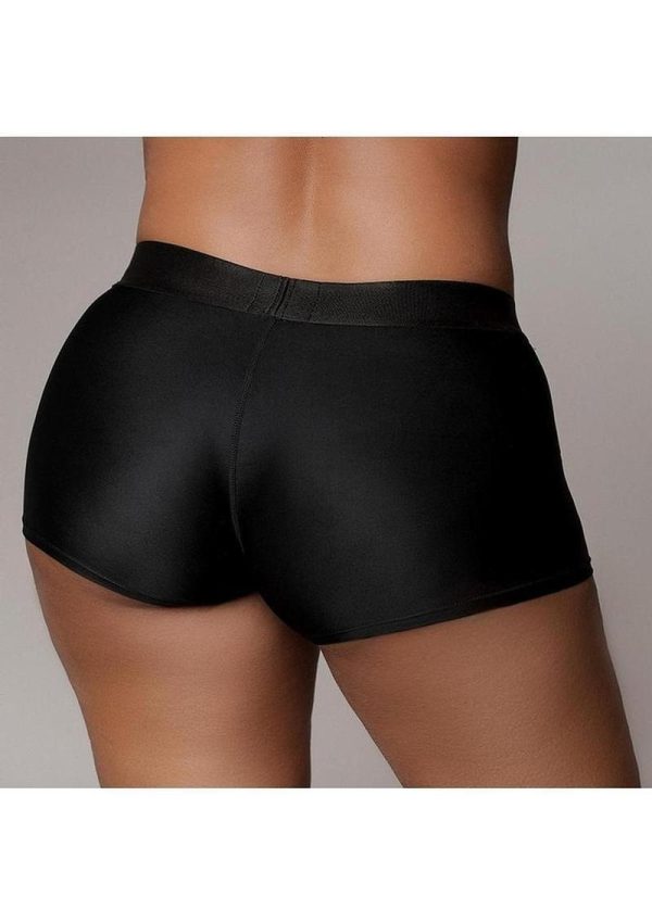 Ouch! Vibrating Strap-On Boxer with Rechargeable Bullet - XL/2XL - Black