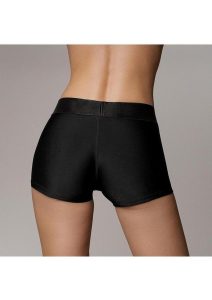 Ouch! Vibrating Strap-On Boxer with Rechargeable Bullet - XS/SM - Black