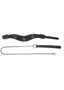 Ouch! Venice Collection Collar with Leash - Black