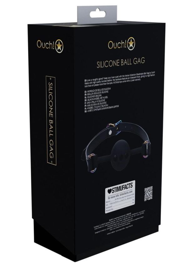 Ouch! Venice Collection Silicone Ball Gag - Black