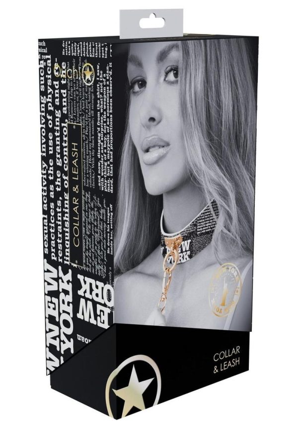 Ouch! NY Collection Collar with Leash - Black