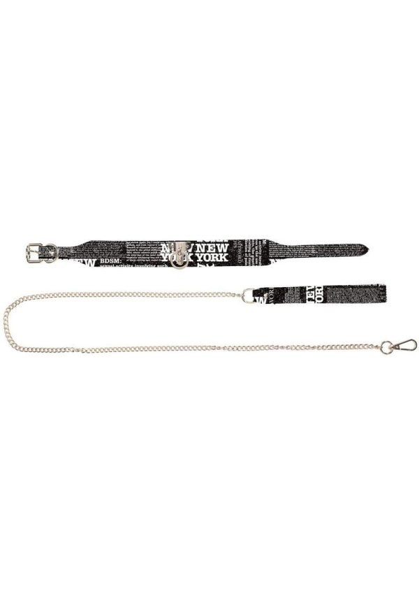 Ouch! NY Collection Collar with Leash - Black
