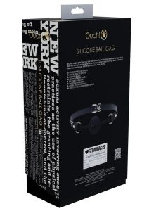 Ouch! NY Collection Silicone Ball Gag - Black