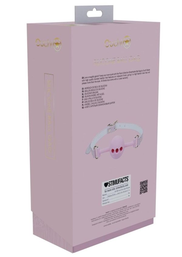 Ouch! Paris Collection Silicone Ball Gag - Pink