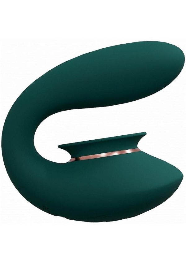 Twitch 3 Silicone Rechargeable Suction and Tongue Vibrator - Forest Green