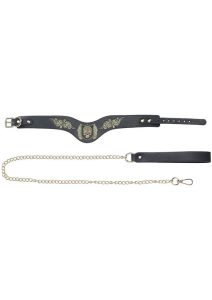 Ouch! London Collection Collar with Leash - Black