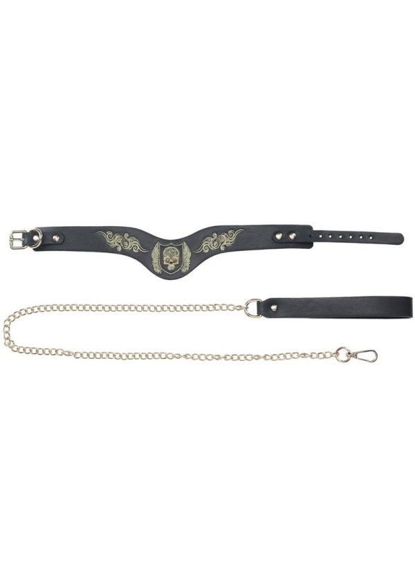 Ouch! London Collection Collar with Leash - Black