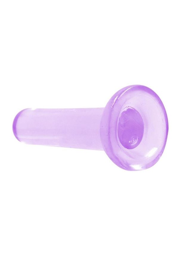 RealRock Crystal Clear Non Realistic Dildo with Suction Cup 5.3in - Purple