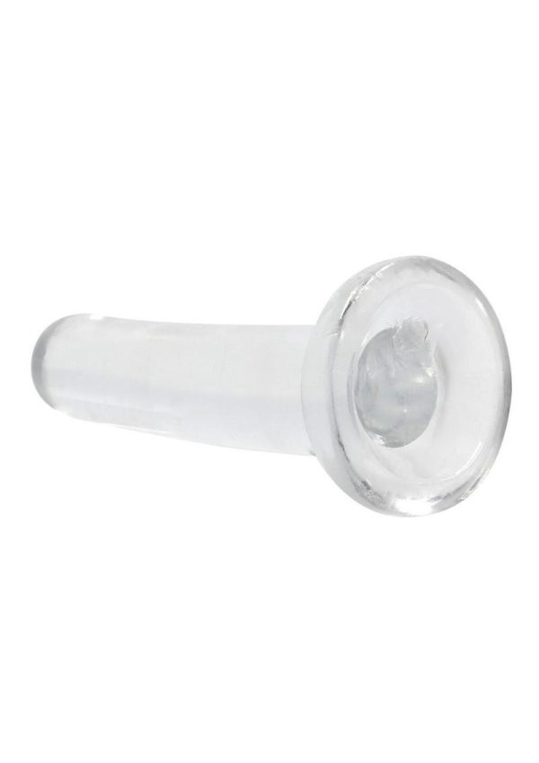 RealRock Crystal Clear Non Realistic Dildo with Suction Cup 5.3in - Clear