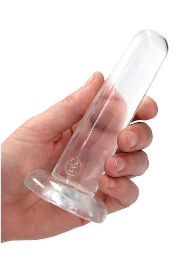 RealRock Crystal Clear Non Realistic Dildo with Suction Cup 5.3in - Clear
