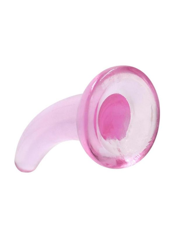 RealRock Crystal Clear Non Realistic Dildo with Suction Cup 4.7in - Pink