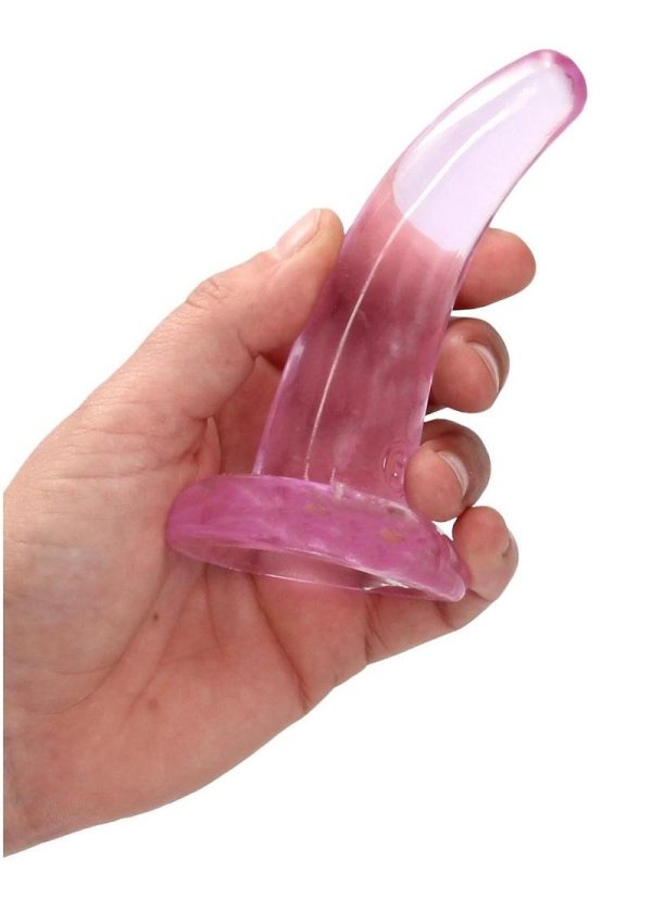 RealRock Crystal Clear Non Realistic Dildo with Suction Cup 4.7in - Pink
