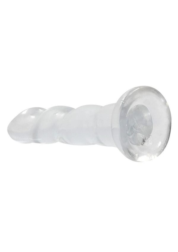 RealRock Crystal Clear Non Realistic Dildo with Suction Cup 7in - Clear