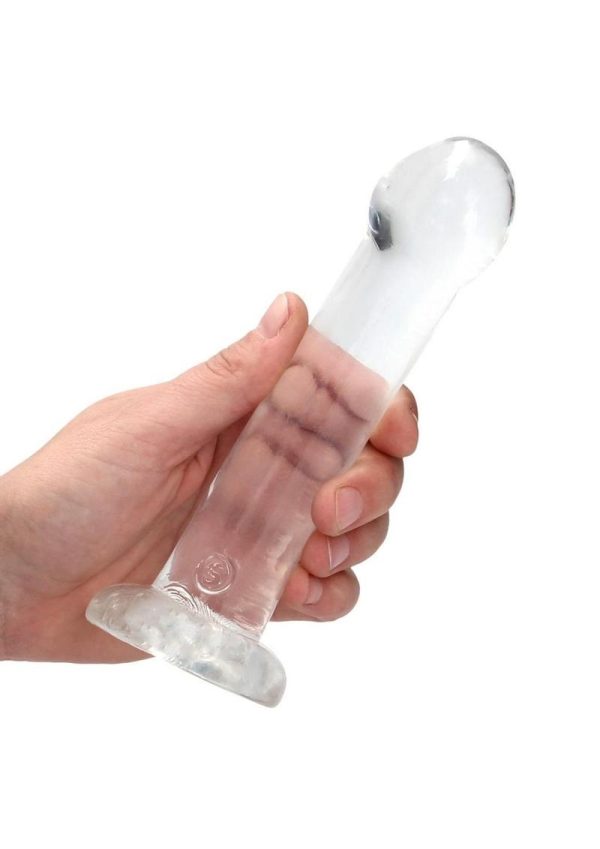 RealRock Crystal Clear Non Realistic Dildo with Suction Cup 6.7in - Clear