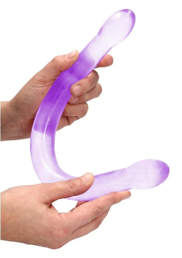 RealRock Crystal Clear Non Realistic Double Dildo 17in - Purple