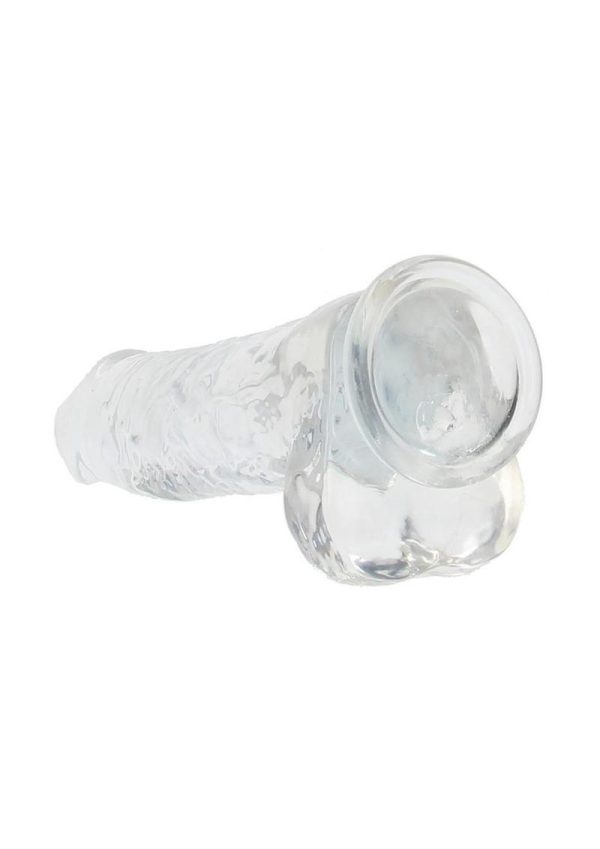 RealRock Crystal Clear Realistic Dildo with Balls 10in - Clear
