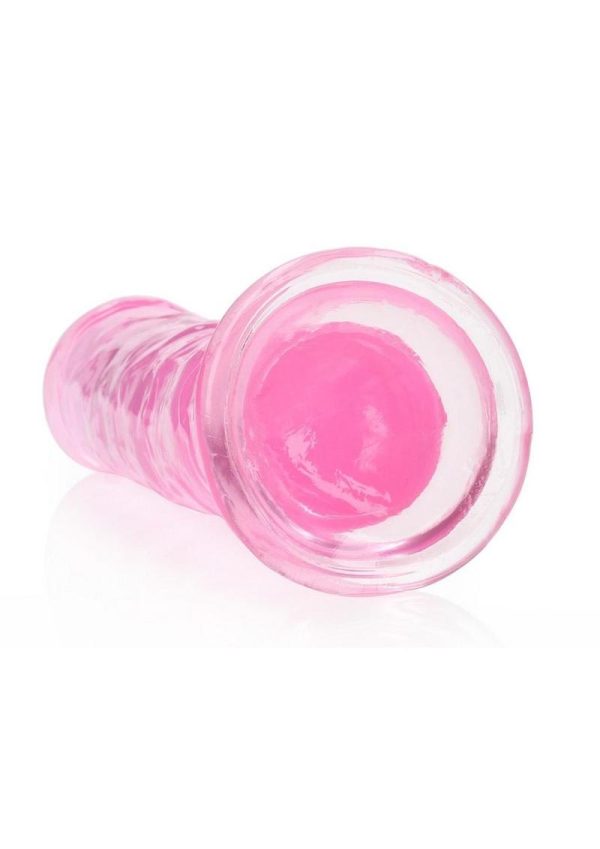 RealRock Crystal Clear Straight Dildo 8in - Pink