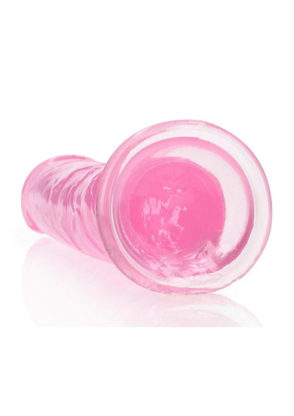 RealRock Crystal Clear Straight No Balls Dildo 9in - Pink