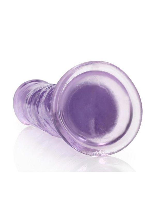 RealRock Crystal Clear Straight No Balls Dildo 9in - Purple