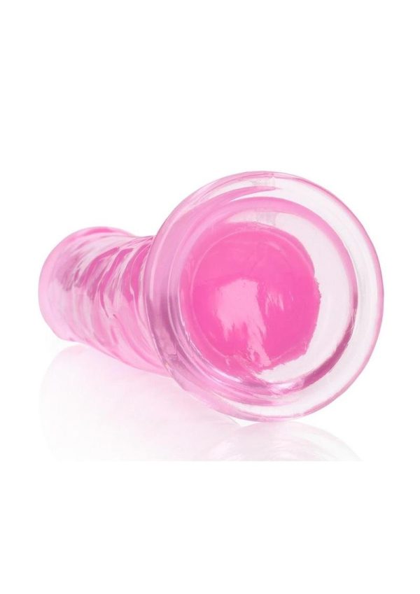 RealRock Crystal Clear Straight No Balls Dildo 10in - Pink