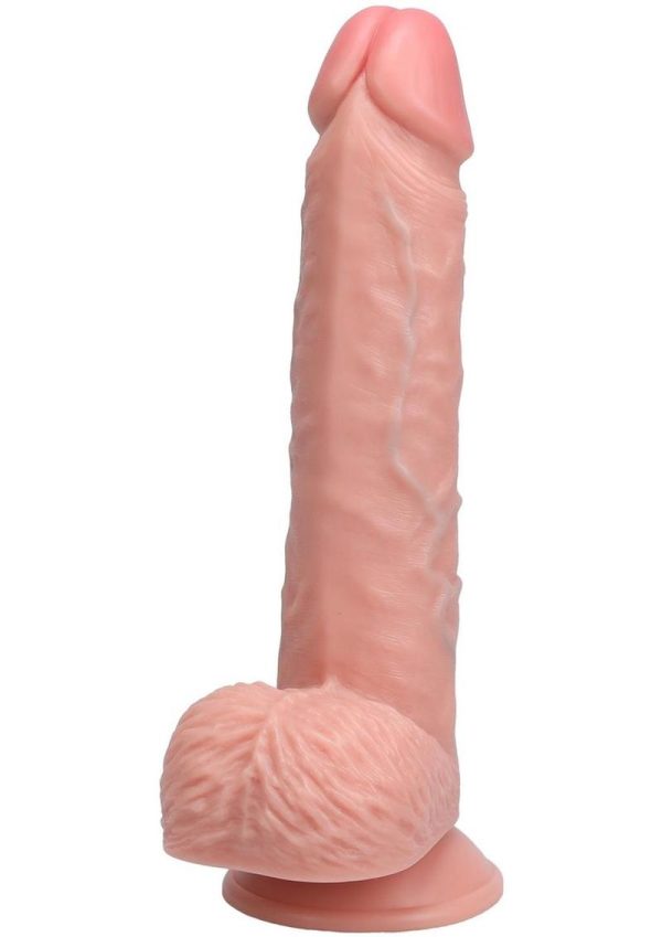 RealRock Vibrating and Thrusting Cock with Balls 8in - Vanilla
