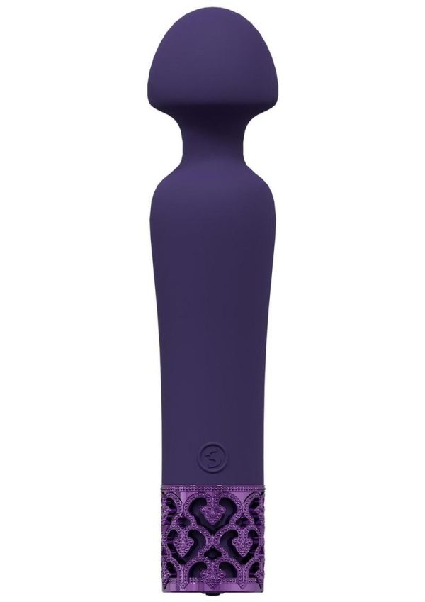 Royal Gems Scepter Silicone Rechargeable Vibrator - Purple