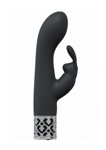Royal Gems Royal Rabbit Rechargeable Silicone Vibrator - Black