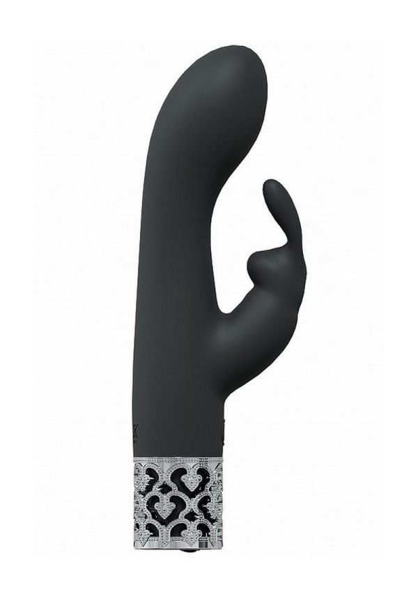 Royal Gems Royal Rabbit Rechargeable Silicone Vibrator - Black