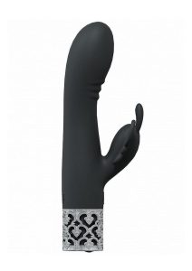 Royal Gems Monarch Rechargeable Silicone Rabbit Vibrator - Black