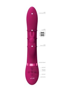Vive SORA Rechargeable Silicone Triple Motor Up and Down Vibrating Triple Ring Rabbit - Pink
