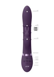 Vive SORA Rechargeable Silicone Triple Motor Up and Down Vibrating Triple Ring Rabbit - Purple