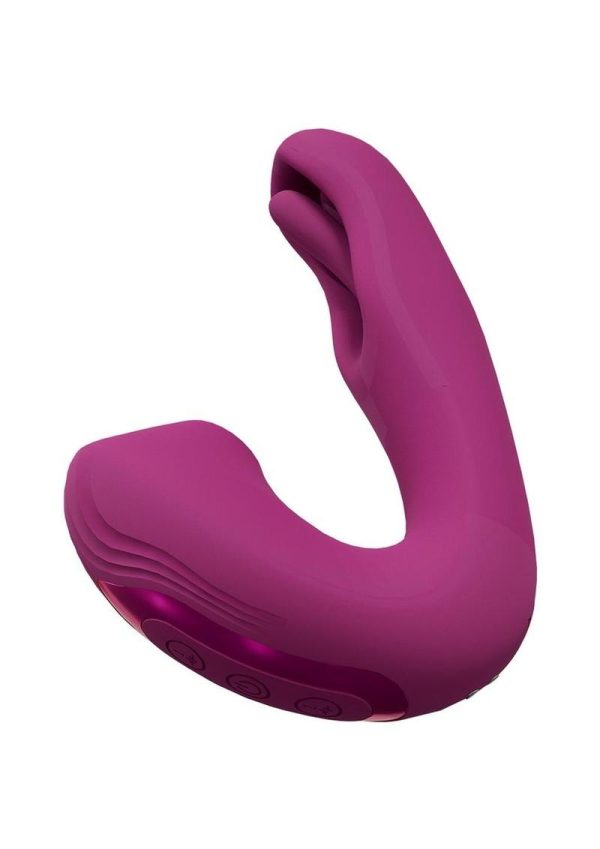 Vive YUNA Rechargeable Silicone Triple Motor Air Wave Vibrator with G-Spot Flapping Stimulation Vibrator - Pink