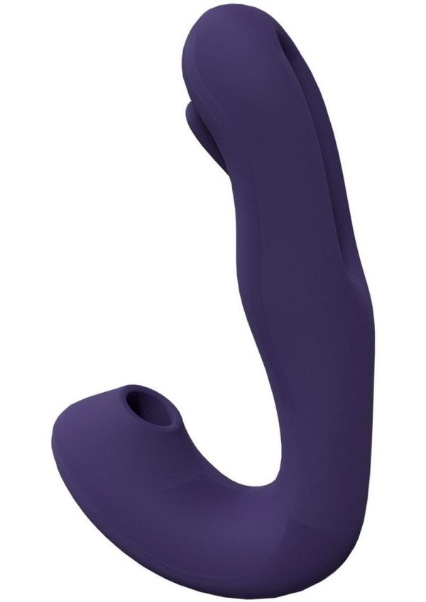Vive YUNA Rechargeable Silicone Triple Motor Air Wave Vibrator with G-Spot Flapping Stimulation Vibrator - Purple