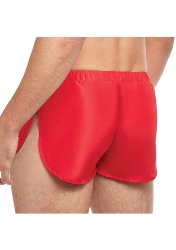 Goal Line Extreme Split Booty Shorts - Large/XLarge - Red