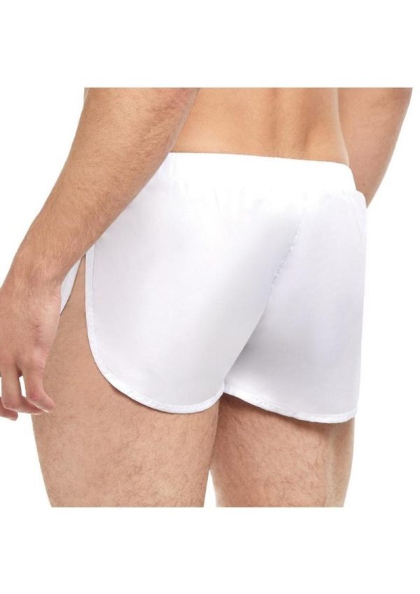 Goal Line Extreme Split Booty Shorts - Small/Medium - White