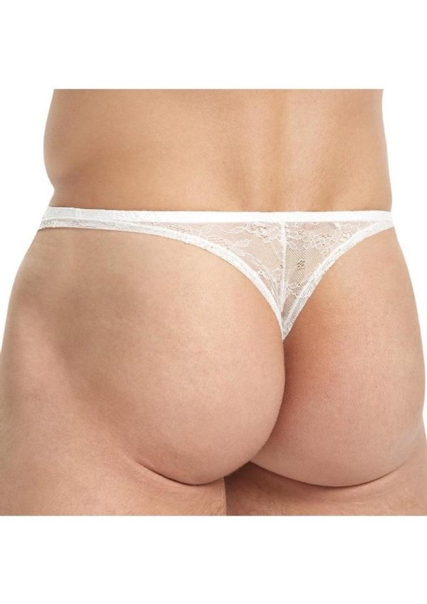 Lace King Lace Thong - L/XL - White