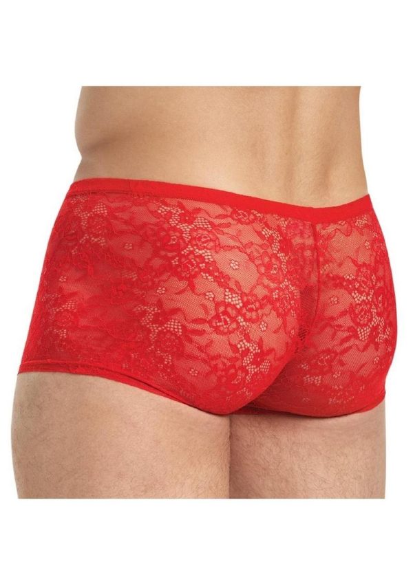 Lace King Lace Boxers - Small/Medium - Red