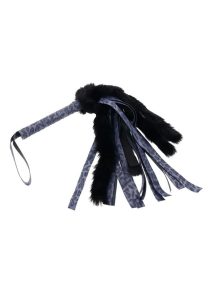 Sex and Mischief Cougar Faux Fur Flogger - Navy/Black