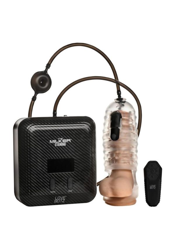 Lovebotz The Milker Max Edition Rechargeable Thrusting and Vibrating Masturbator with Remote Control - Black