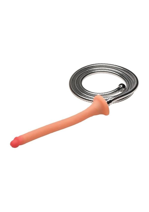 Hosed Slim Silicone Enema Hose 12in - Vanilla