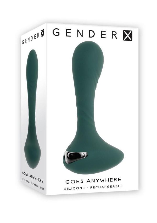 Gender X Goes Anywhere Rechargeable Silicone Anal Plug - Green